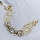 Amoliya Jewels Gold Plated Polki Kundan Stone And Pearls Choker Necklace Set
