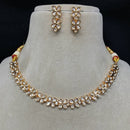 Amoliya Jewels Gold Plated Polki Kundan Stone Necklace Set