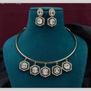 Amoliya Jewels Gold Plated Kundan Stone Necklace Set