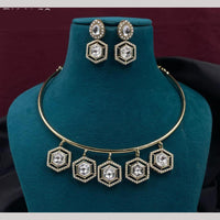 Amoliya Jewels Gold Plated Kundan Stone Necklace Set