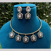 Amoliya Jewels Gold Plated Kundan Stone Necklace Set