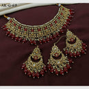 Amoliya Jewels Gold Plated Crystal Stone And Pearls Necklace Set