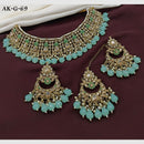 Amoliya Jewels Gold Plated Crystal Stone And Pearls Necklace Set