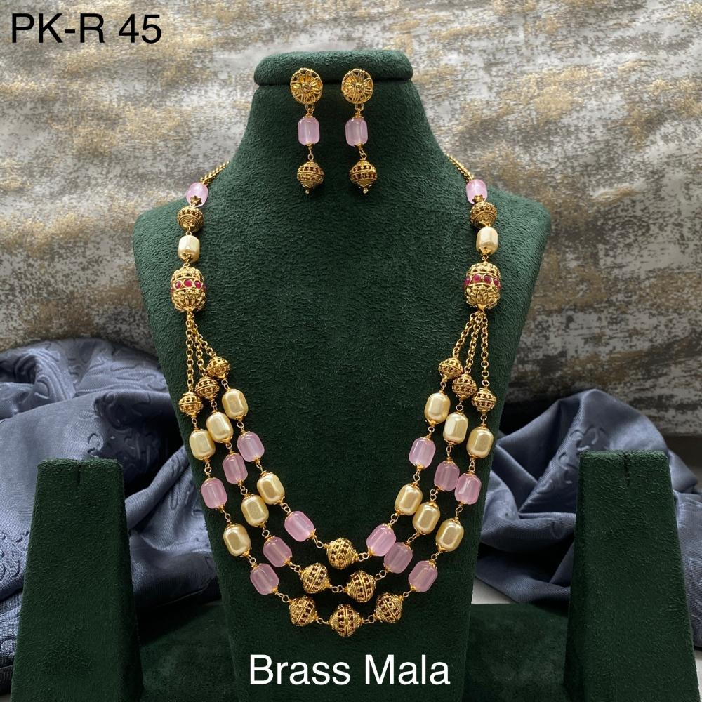 Amoliya Jewels Brass Plated Beads Necklace Set
