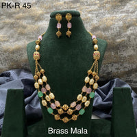 Amoliya Jewels Brass Plated Beads Necklace Set