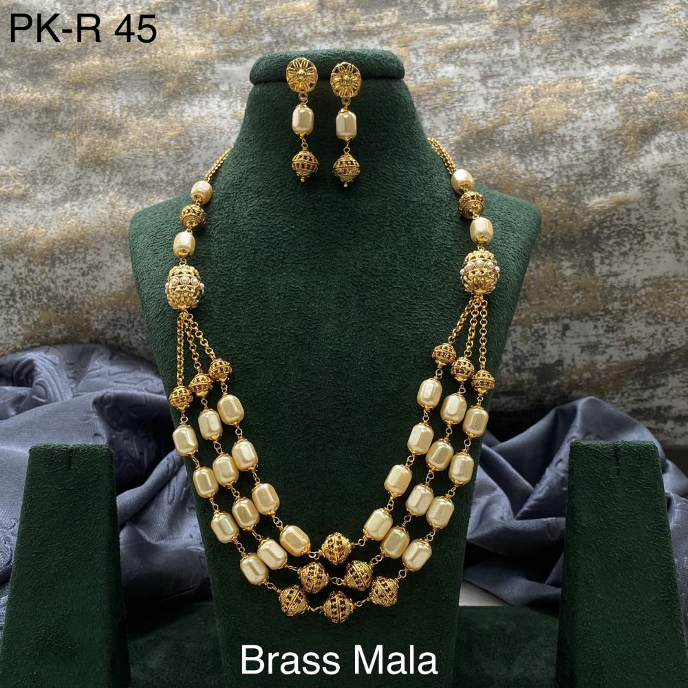 Amoliya Jewels Brass Plated Beads Necklace Set