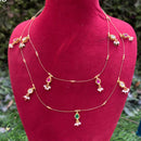 Amoliya Jewels Gold Plated Pota Stone And Pearl Necklace