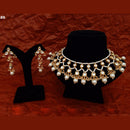 Amoliya Jewels Gold Plated Polki Kundan Stone And Pearl Choker Necklace Set