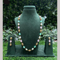 Amoliya Jewels Gold Plated Mother Of Pearls And Beads Necklace Set