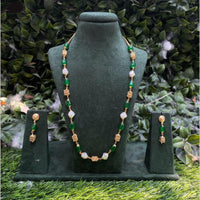 Amoliya Jewels Gold Plated Mother Of Pearls And Beads Necklace Set