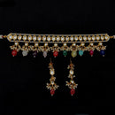 Amoliya Jewels Gold Plated Kundan Stone And Beads Choker Necklace Set