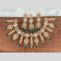 Amoliya Jewels Gold Plated Poki Kundan And Beads Necklace Set