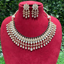 Amoliya Jewels Gold Plated Traditional Polki Kundan And Pearl Necklace Set