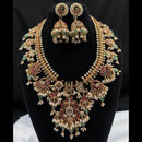 Amoliya Jewels Gold Plated Elegant Pota Stone And Beads Necklace Set