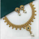 Amoliya Jewels Gold Plated Pota Stone And Beads Necklace Set
