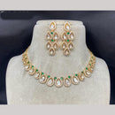 Amoliya Jewels Gold Plated Polki Kundan Necklace Set