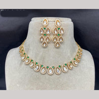 Amoliya Jewels Gold Plated Polki Kundan Necklace Set
