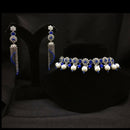 Amoliya Jewels Silver-Plated Crystal And Pearl A Touch of Elegance for Every Occasion Choker Necklace Set