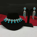 Amoliya Jewels Silver-Plated Crystal And Pearl A Touch of Elegance for Every Occasion Choker Necklace Set