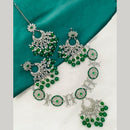 Amoliya Jewels Silver-Plated Crystal And Pearl A Touch of Elegance for Every Occasion Necklace Set