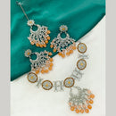 Amoliya Jewels Silver-Plated Crystal And Pearl A Touch of Elegance for Every Occasion Necklace Set