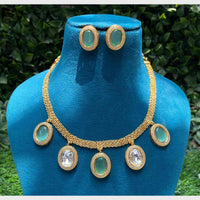 Amoliya Jewels Traditional Gold Plated Pota Necklace Set
