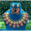 Amoliya Gold Plated Designer Pota Necklace Set