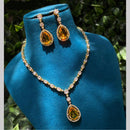 Amoliya Jewels American Diamond Necklace Set