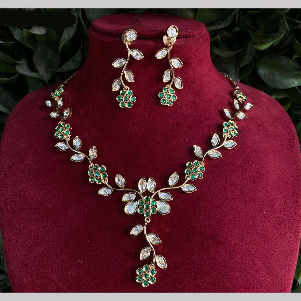 Amoliya Jewels Gold Plated Polki Kundan Timeless Wedding Collection Necklace Set