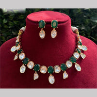 Amoliya Jewels Gold Plated Polki Kundan Timeless Wedding Collection Necklace Set