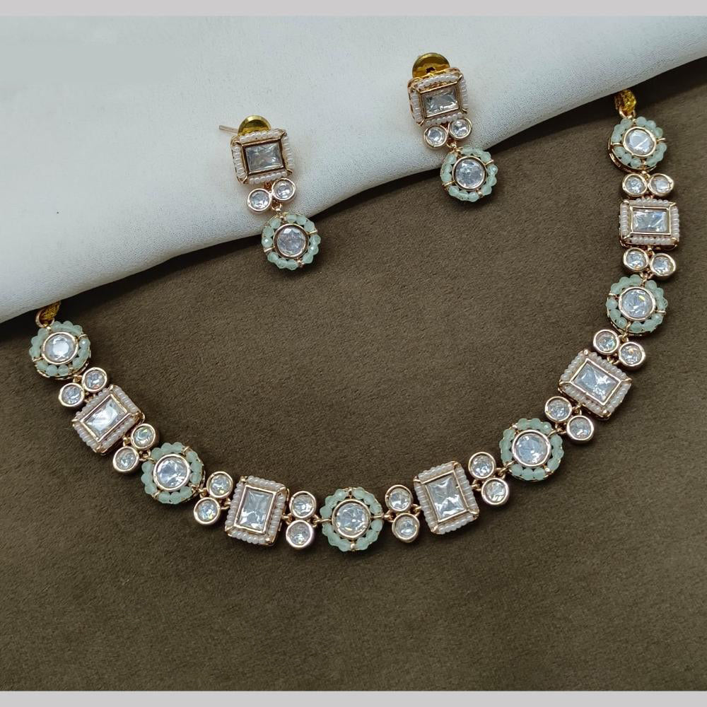 Amoliya Jewels Gold Plated Polki Kundan Timeless Wedding Collection Necklace Set