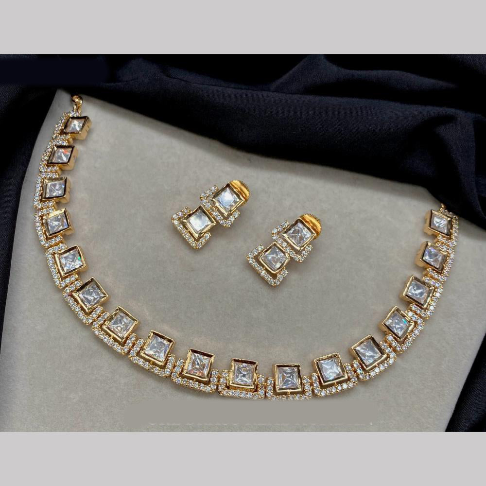 Amoliya Jewels Gold Plated Polki Kundan Timeless Wedding Collection Necklace Set