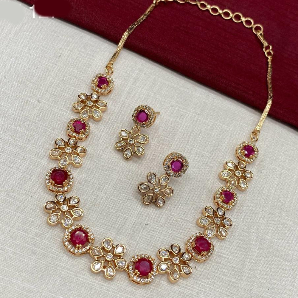 Amoliya Jewels Gold Plated Polki Kundan Timeless Wedding Collection Necklace Set