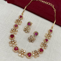 Amoliya Jewels Gold Plated Polki Kundan Timeless Wedding Collection Necklace Set