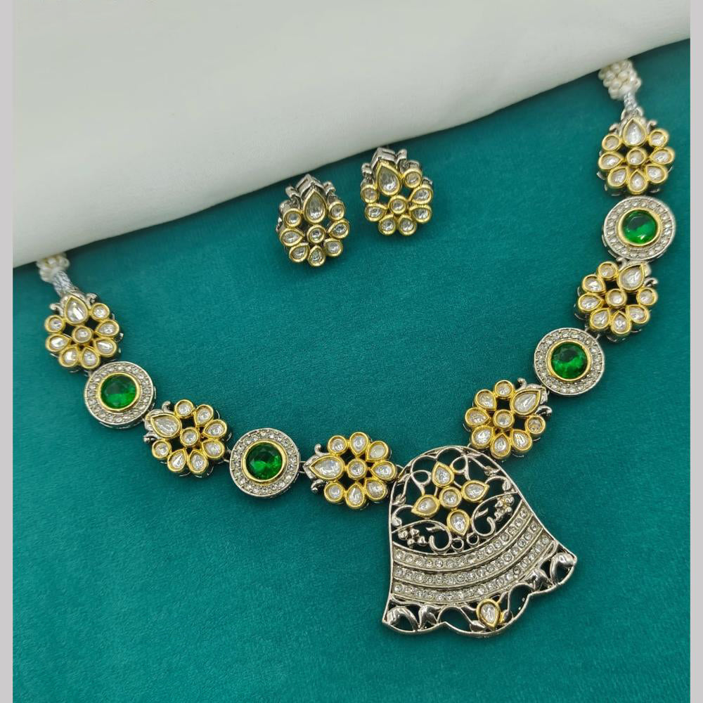 Amoliya Jewels Gold Plated Polki Kundan Timeless Wedding Collection Necklace Set