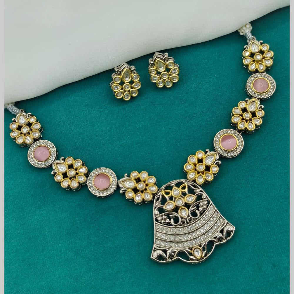 Amoliya Jewels Gold Plated Polki Kundan Timeless Wedding Collection Necklace Set