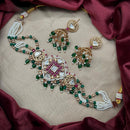 Amoliya Jewels Traditional Gold-Plated Pota Stone And Beads Necklace Set