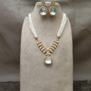 Amoliya Jewels Gold Plated Polki Kundan Stone And Pearl Necklace Set