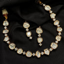 Amoliya Jewels Gold Plated Polki Kundan Necklace Set