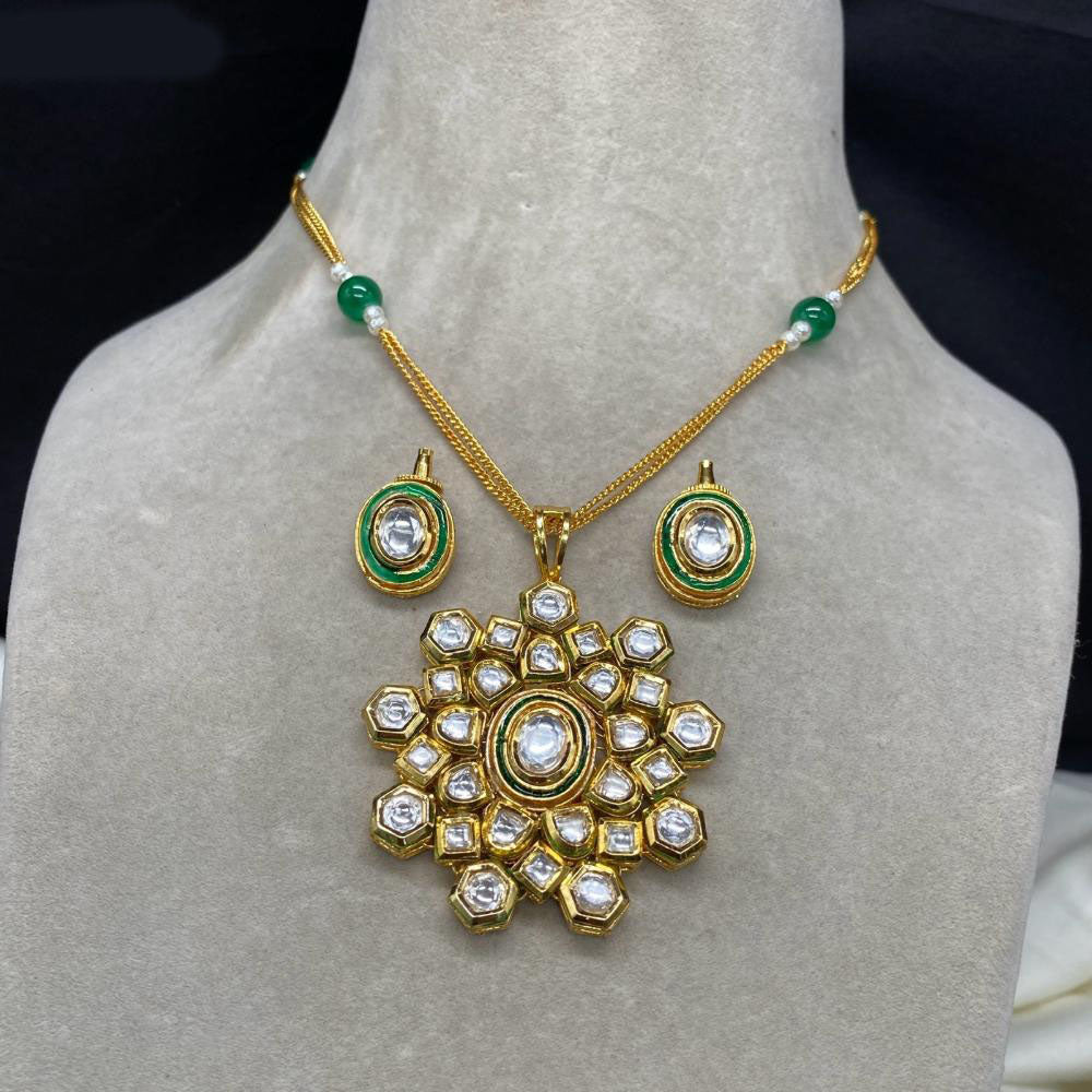 Amoliya Jewels Gold Plated Kundan Necklace Set