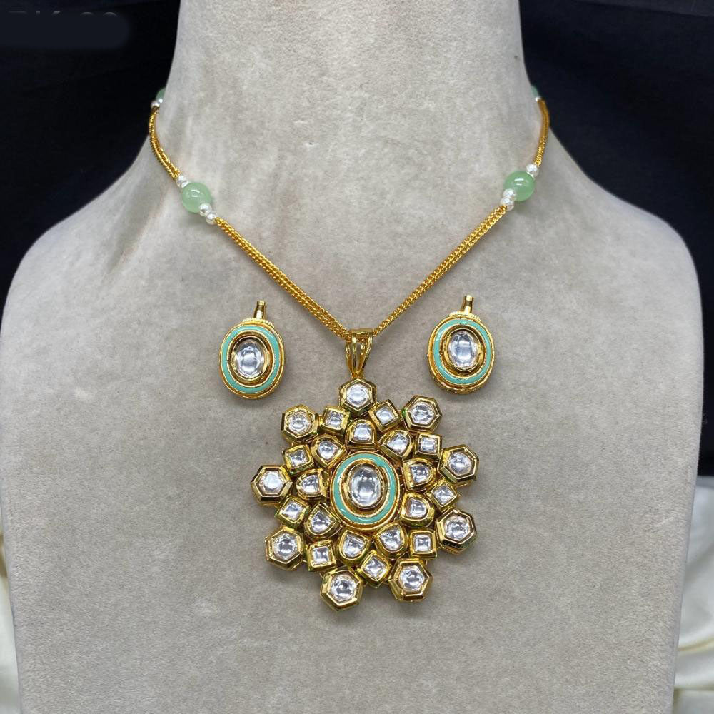 Amoliya Jewels Gold Plated Kundan Necklace Set