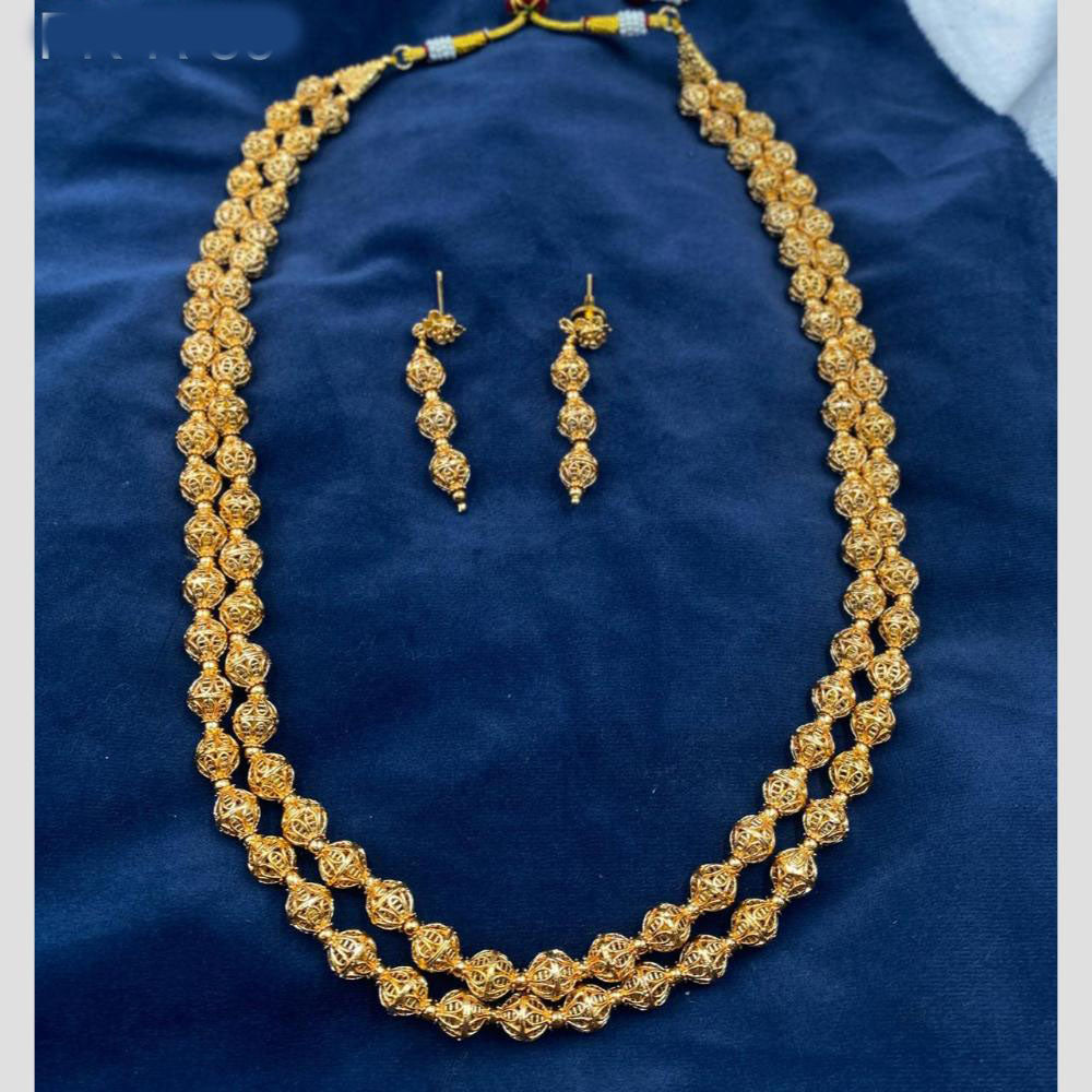 Amoliya Jewels Elegant Gold Plated Beads Necklace Set