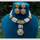 Amoliya Jewels Gold Plated Polki Kundan And Pearl Necklace Set