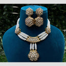 Amoliya Jewels Gold Plated Polki Kundan And Pearl Necklace Set