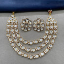 Amoliya Jewels Gold Plated Polki Kundan Necklace Set