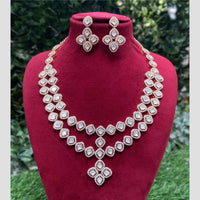 Amoliya Jewels Gold Plated Polki Kundan Necklace Set