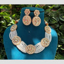 Amoliya Jewels Gold Plated Polki Kundan And Beads Necklace Set