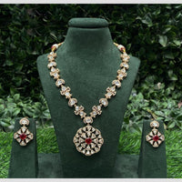 Amoliya Jewels Gold Plated Polki Kundan And Beads Necklace Set