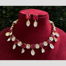 Amoliya Jewels Gold Plated Polki Kundan Necklace Set