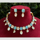 Amoliya Jewels Gold Plated Polki Kundan Necklace Set
